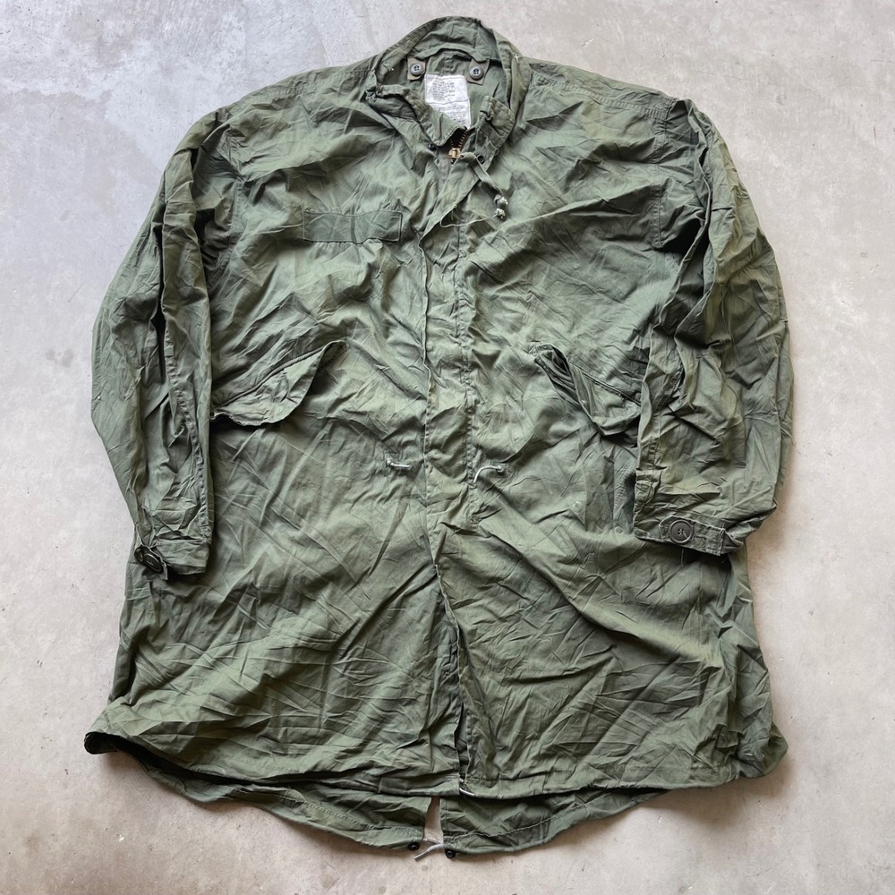 Vintage US Military M-65 Fishtail Parka Shell Olive Drab Large DLA100-83-C-0482